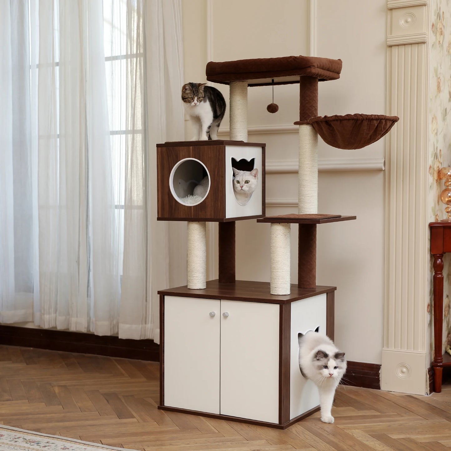 Luxury Cat  Tower with Cabinet