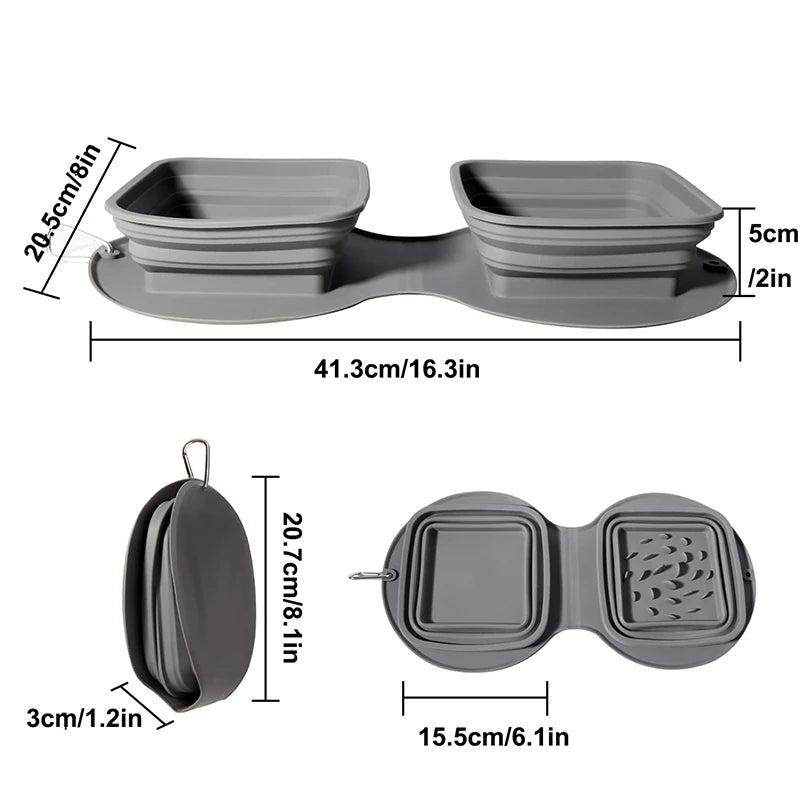 Food Water Bowl With Silicone Mat